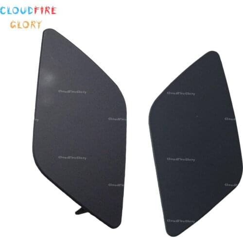 CloudFireGlory 4F0955275 4F0955276 2Pcs Left & Right Front Headlight Washer Nozzle Cover Cap Unpainted For Audi A6/S6 2005-2008