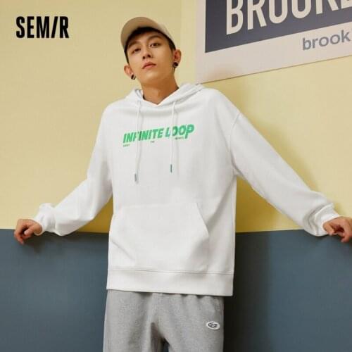 SEMIR Sweatshirt Men 2021 Autumn New Handsome Street Fashion Trend Letter Pattern Youth Hedging Hooded Hoodie