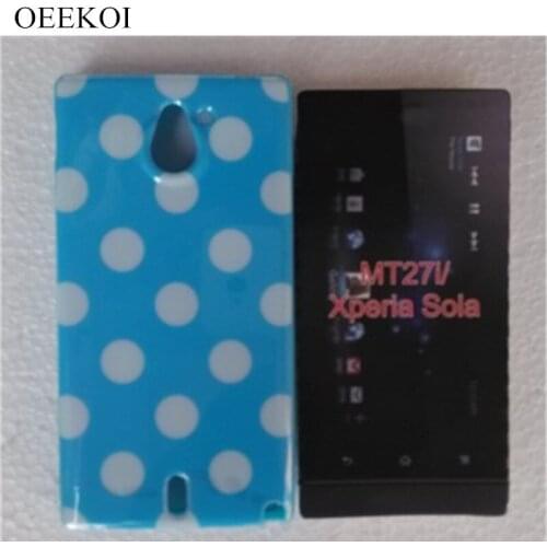 OEEKOI Polka Dots Soft TPU Gel Cover Phone Case for Sony Xperia sola MT27i Free Shipping