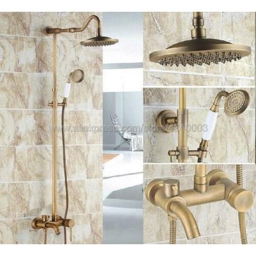Antique Brass bathroom shower faucet set bathtub faucets shower mixer tap Bath Shower taps Krs226