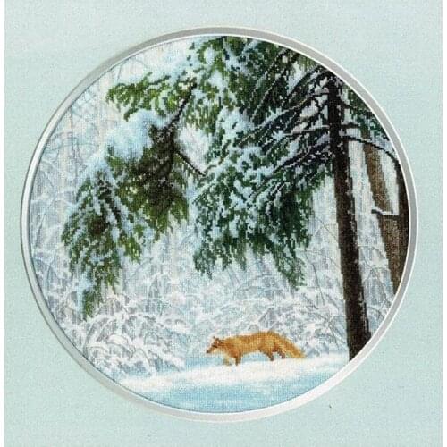 Cheap Needlepoint Winter Forest Embroidery Kits Tablecloths Cross Stitch with 100% Cotton Flosses & Free Shipping for Wall Decor