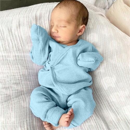 New Baby Solid Color Rompers 2021 Autumn Winter Long Sleeve Jumpsuits for Toddler Baby Pure Cotton Jumpsuits Round Neck Rompers