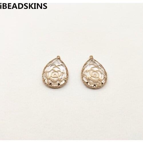 New arrival! 22x15mm 30pcs drop-shape Crystal with coppe charm for stud earrings,earrings accessories,Earring parts,jewelry DIY