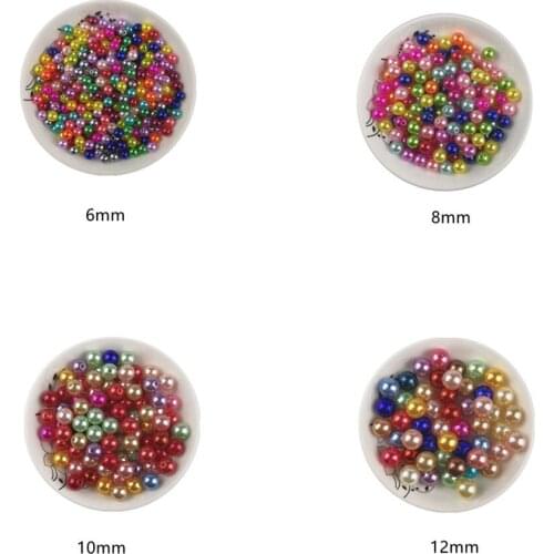 DIY Mixed color double hole imitation pearl handmade material 6-12mm skirt shirt clothing accessories decorative loose beads