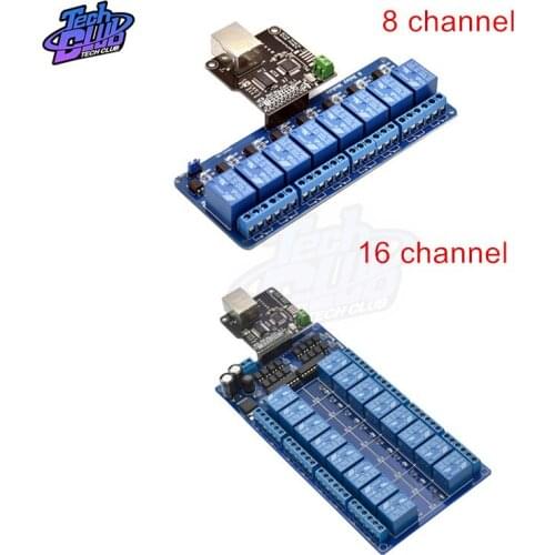 RJ45 Port 8/16 Channel Relay Is Ethernet Controller Board.Interface ABSF Ethernet Control Module Lan Wan Network Web Server