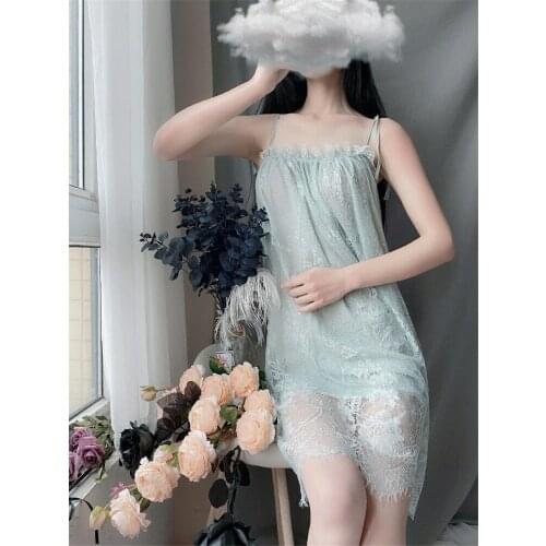 Sexy Lingerie Plus Size Sexy Temptation Lace Suspender Pajamas Selfie Nightdress Home Service