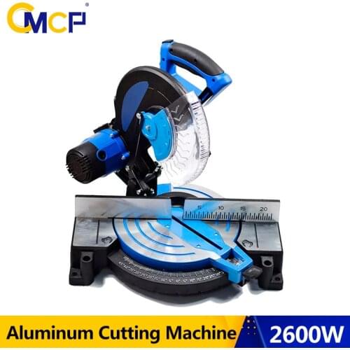10'' 2600W Aluminum Cutting Machine 45 Degrees High Precision DIY Compound Mitre Saw for Metal/Wood Multi-Purpose Sliding Mitre