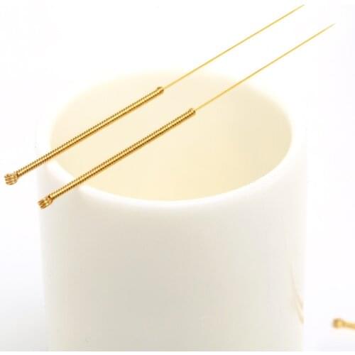 Sterile acupuncture needles full gold plated, full gilded single retainer, 20pcs/lot free shipping