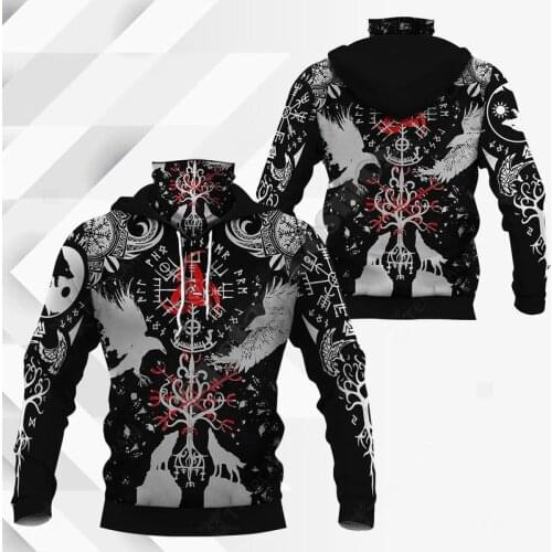 Viking Tattoo 3D Printed Hoodies Harajuku Fashion Sweatshirt Women Men Casual Pullover Hoodie Mask Warm Drop Shipping 03
