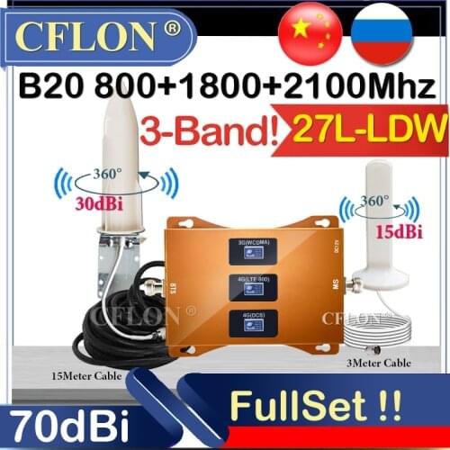 HotDeal!!4G Signal Booster B20 800 1800 2100Mhz LTE DCS UMTS 4G CellPhone Cellular Amplifier GSM Repeater 2G3G4G Signal Repeater