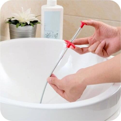 Bathroom Kitchen Spring Sewer Dredging Tool Bendable Sink Tub Toilet Hair Filter Pipe Clean Hook Dredging Tools