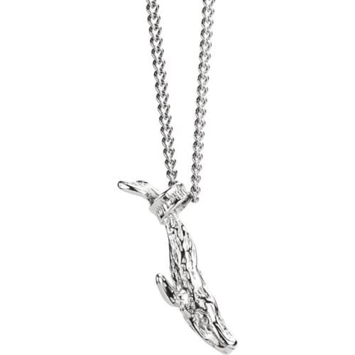 Stainless Steel Vintage Gold Deep Sea Whale Animal Pendant Necklace Fashion Jewelry Gift For Him with Chain