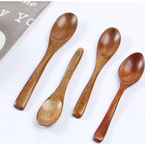 High Quality Natural Wooden Spoon Handmade Kitchen Accessories Cooking Utensil Tableware Dining Soup Tea Honey Coffee Spoon