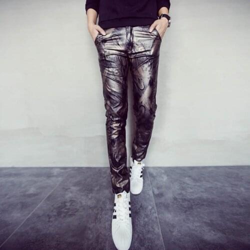 YaSuGuoJi Mens Leather Pants