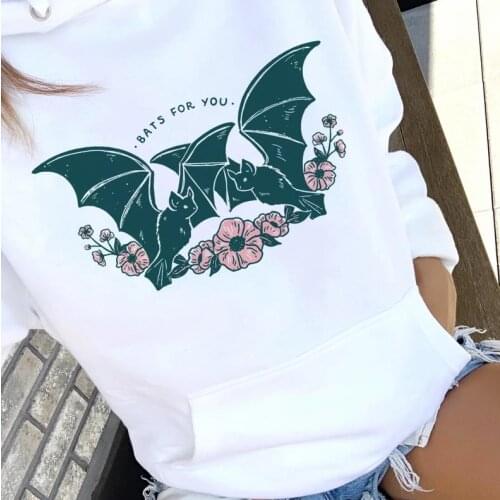 Refuse to eat wild animals Hoodies BATS FOR YOU Hoody be kind to animals Jumper women fashion grunge aesthetic 100%cotton Tops