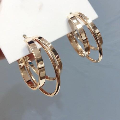 Trendy Fashion Metal Elegant Hoop Earring Woman 2020 New Vintage Gold Color Cheap Korean Statement Earrings Accessories brincos