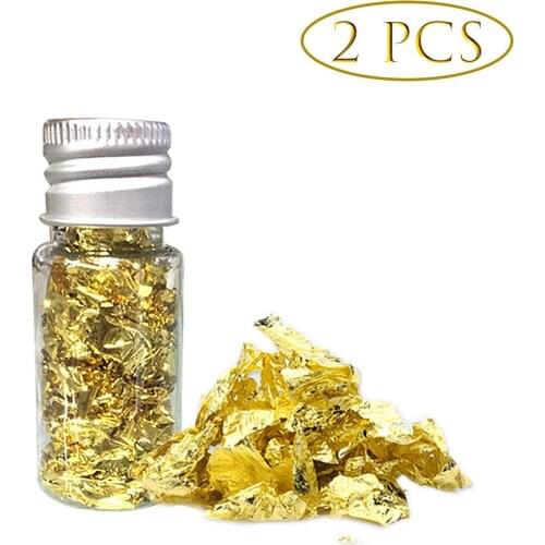 10ml Bottled Edible Gold Foil Sheets Cake Decoratings Tools Facial Mask Nail DIY Art Flakes Gold Leaf Foil Paper Cake Toppers