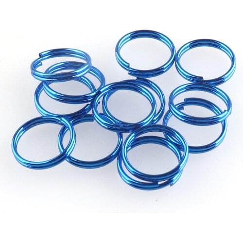 12mm 20pcs Key Ring Blue Jump Ring Key Chain Iron Replacement DIY accessories Jewelry Purse Handbag Earring Necklace Hardware