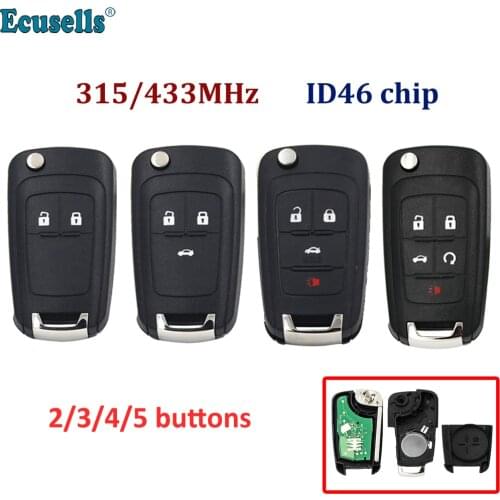 2/3/4/5 Button Folding Flip Remote Key Fob 433MHz 46 Chip for Opel Adam Astra J Cascade Insignia Karl Zafira C Mokka HU100