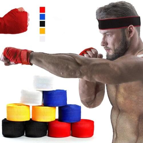 2 Rolls 3M Boxing Sports Wraps Bandages Sanda Muay Thai Taekwondo Hand Gloves Boxing Handwraps for Home Gym Combat Training