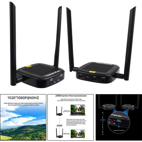200M Wireless WIFI Extender Transmitter Receiver 5.8G Support HD 1080P/60Hz Compatible 1.3 Audio Video Converter