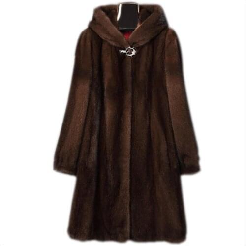 2019 Winter Female Coats Long High Quality Long Sleeve Outwear Thick Warm Loose Fluffy Hooded Faux Fur Coat Overcoat Plus Size