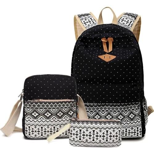 3Pcs/set women backpack schoolbag casual rucksack school bags for teenager girls student book bag travel bags Laptop Rucksack
