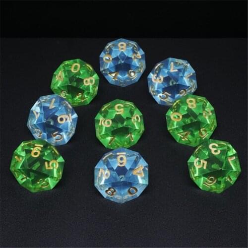 7pcs/set RPG Board Game Dice D4 D6 D8 D10 D12 D20 Transparent Sharp Resin Dice