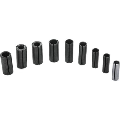 9pcs Chuck Adapter Woodworking Router Bit Chuck Collet Adapter Split Bushing Milling Cutter Holder