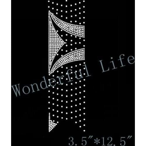Free shipping very nice strip bow cheer strips Iron On Bling Transfer