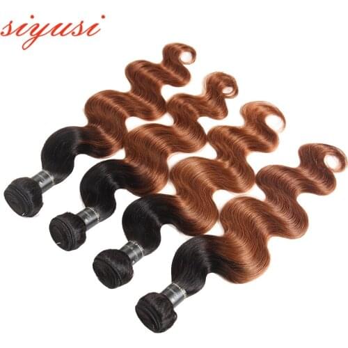 Ombre Brazilian Body Wave Human hair extensions 1B/27 1B/30 1B/99j 1B/Bug Brazilian Ombre Hair 4 Bundles Human Hair Blonde