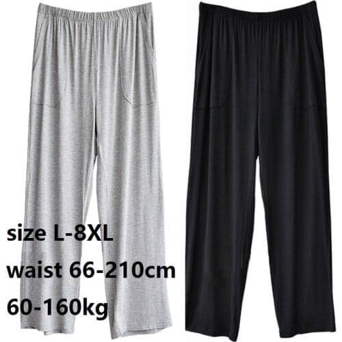 Men Plus Size Sleeve Pants 7XL 8XL 60-200KG summer new large size mens modal casual home pants super soft mens pants