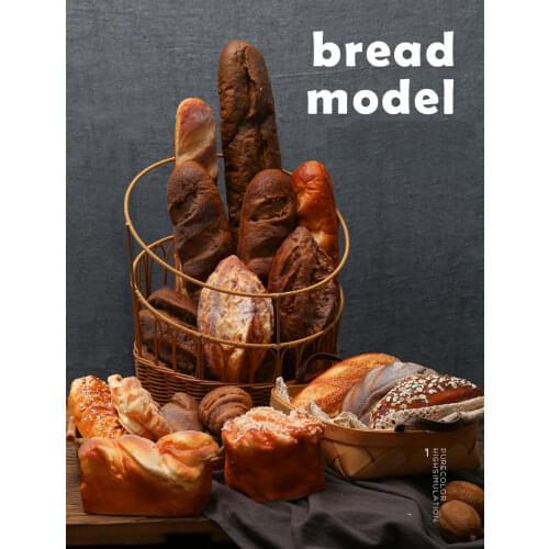 Cottage Dannish Brezle brash twist rye toast Bread Bagel Ficelle Croissant baguette Batard Parisien fake simulation bread model