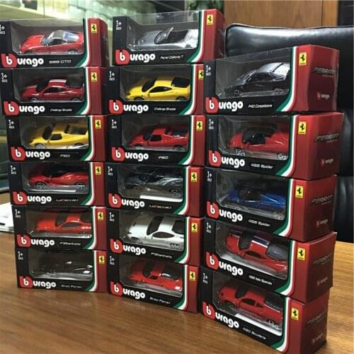 Burago 1:64 1:43 Diecast Vehicle Alloy Boy Kid Car Toys Model Full Set of For Ferrariedal With Original Box For Kids Gift