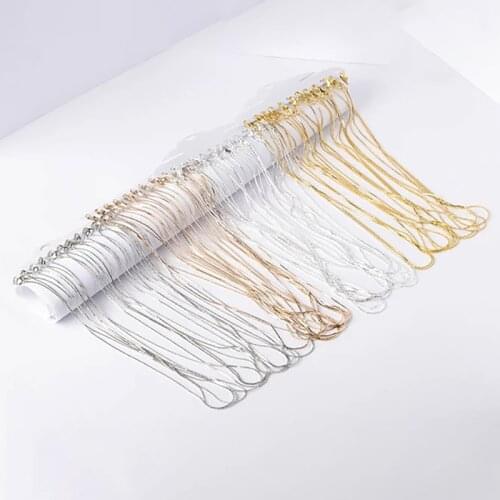 12Pcs 40cm Necklace Chains With Lobster Clasps For DIy Jewelry Findings Making Metal Link Chain Necklace Accessories Supplies