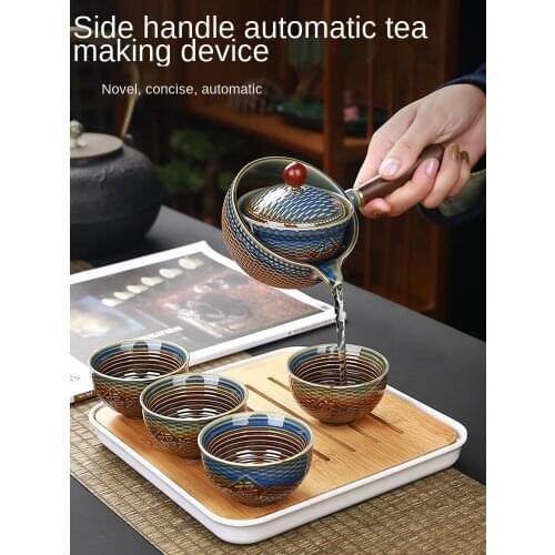 Tea Set Small Set Lazy Man Automatic Tea Making Artifact Tea Pot Portable Travel Tea Set Household Japanese Simple Tea Set Cup