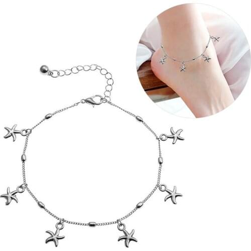 Coxeer 1pc Foot Jewelry Fashion Starfish Decor Ankle Bracelet Beach Anklet Jewelry Accessories For Women Ladies Girls