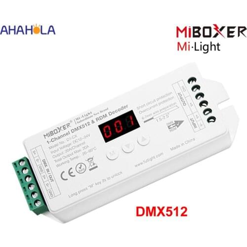 DC 12v 24v Miboxer Led Strip Dmx Decoder Mi Light 1CH 2CH 3CH 4CH 5CH DMX512 Decoder Milight Rgb Rgbw Rgbcct Dmx 512 Decoder