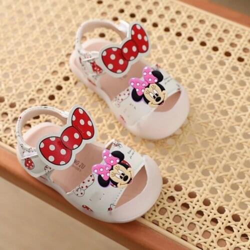 Disney childrens non-slip soft bottom cartoon Mickey Mouse summer beach shoes baby sandals girl princess sandals