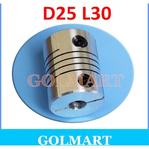 CNC Flexible Coupling Stepper Motor Shaft Coupler D25 L30 8mm to 5mm, 8mm, 10mm, 6.35mm 12mm, 5/6/6.35/8/10/12/12.7mm