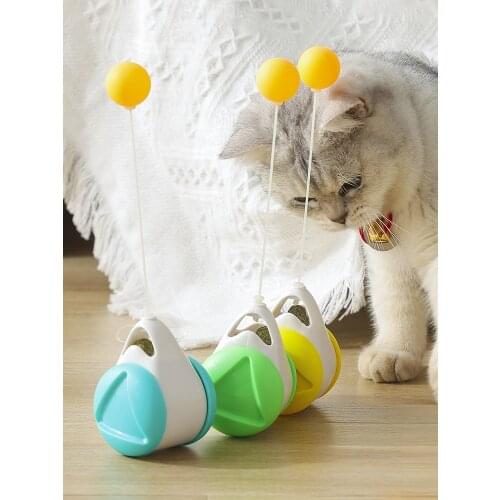 Tumbler Swing Toys for Cats Kitten Interactive Balance Car Cat Chasing Toy With Catnip Funny Pet Products for Dropshipping