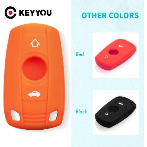 KEYYOU Silicone Remote Car Key Cover Case For BMW E60 E90 E91 E92 1 3 5 6 Series M3 M5 X1 X5 X6 Z4 Car Key Protector 3 Buttons