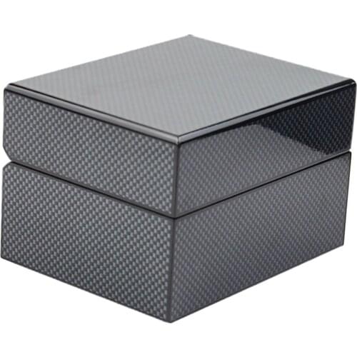 Carbon Fiber Single Slot Watch Box Jewelry Rings Storage Organizer Black
