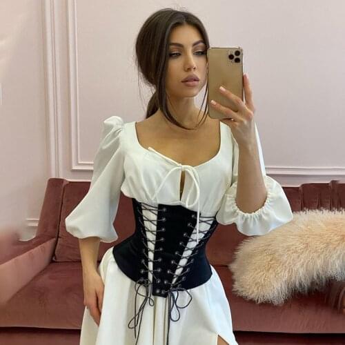 Sexy Waist Lace-up Corset Tops Women Body Shaper Corsets 2021 Spring Summer Slimming Belt Pink Black Shapers Cummerbunds