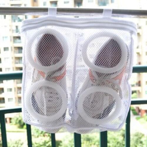 1pcs Nylon Laundry Bag Shoe Wash Bag Shoes Trainer Sports Sneaker Tennis Boots Shoes Laundry Mesh Washing Bag Storage Organizer