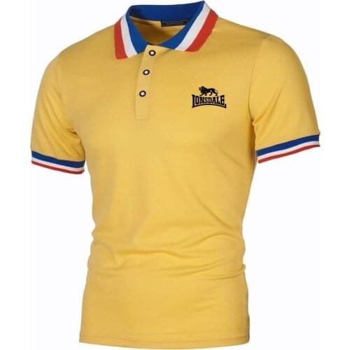 Mens TShirts Military Style Short-Sleeve Top Tees Lonsdale Logo Topshirts Bodybuilding Youth Polo Shirts Casual Sport Jersey