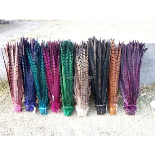 Wholesale 100pcs natural pheasant feather Perfect Design diy Wedding hot variety of colors variety of decorative