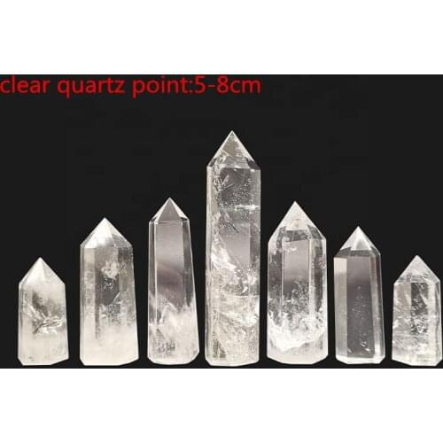 Clear Quartz Crystal Point Natural Hand Carved Clear Quartz Healing Crystals Wand Tower For Decoration