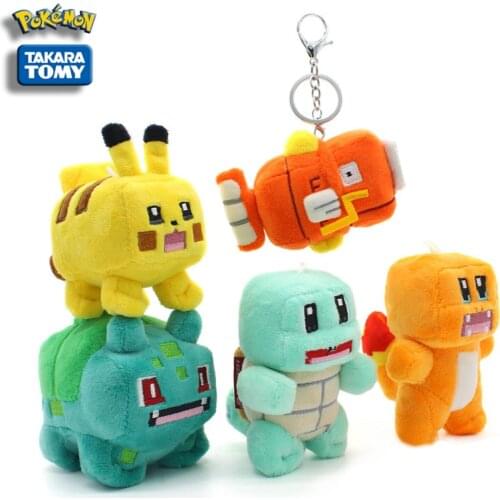 Riman boutique anime cube Jenny Turtle Carp King Pikachu Wonder Frog Plush Doll Pokemon Box Bag Keychain Pendant Hanging Buckle