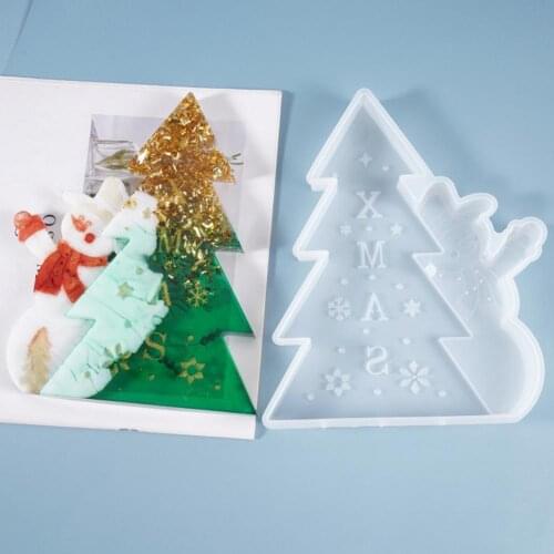 DIY Christmas Tree Snowman Crystal Silicone Epoxy Ornament Home Decor Craft Mold Silicone Clay Molds DIY Craft Decoration